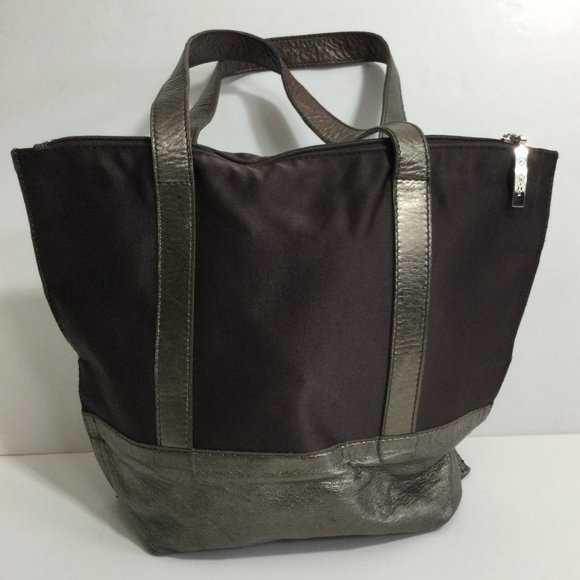 Lamarthe Mini Satin Canvas and Leather Tote - Picture 1 of 5